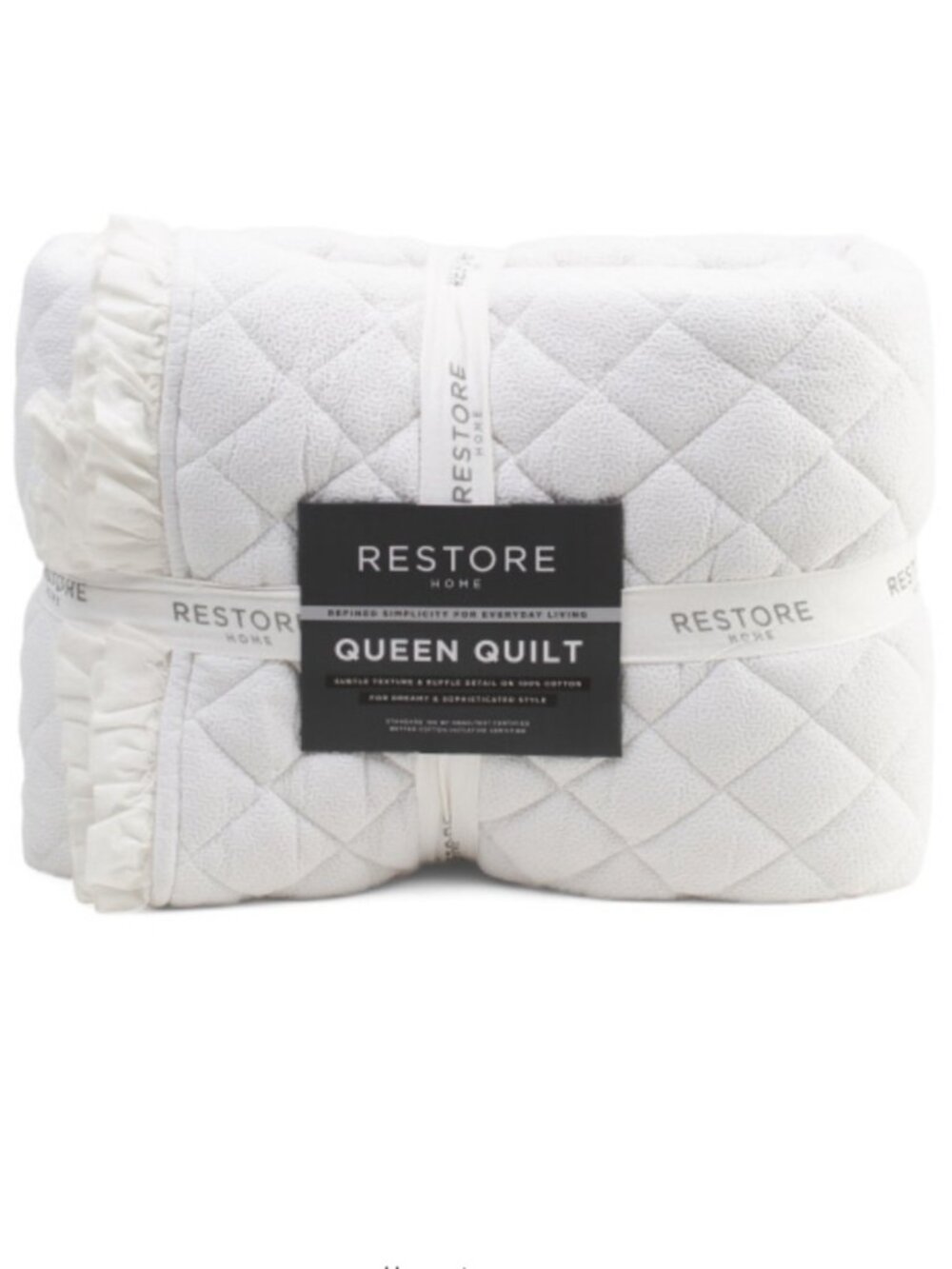 RESTORE HOME Quilt With Ruffle Trim